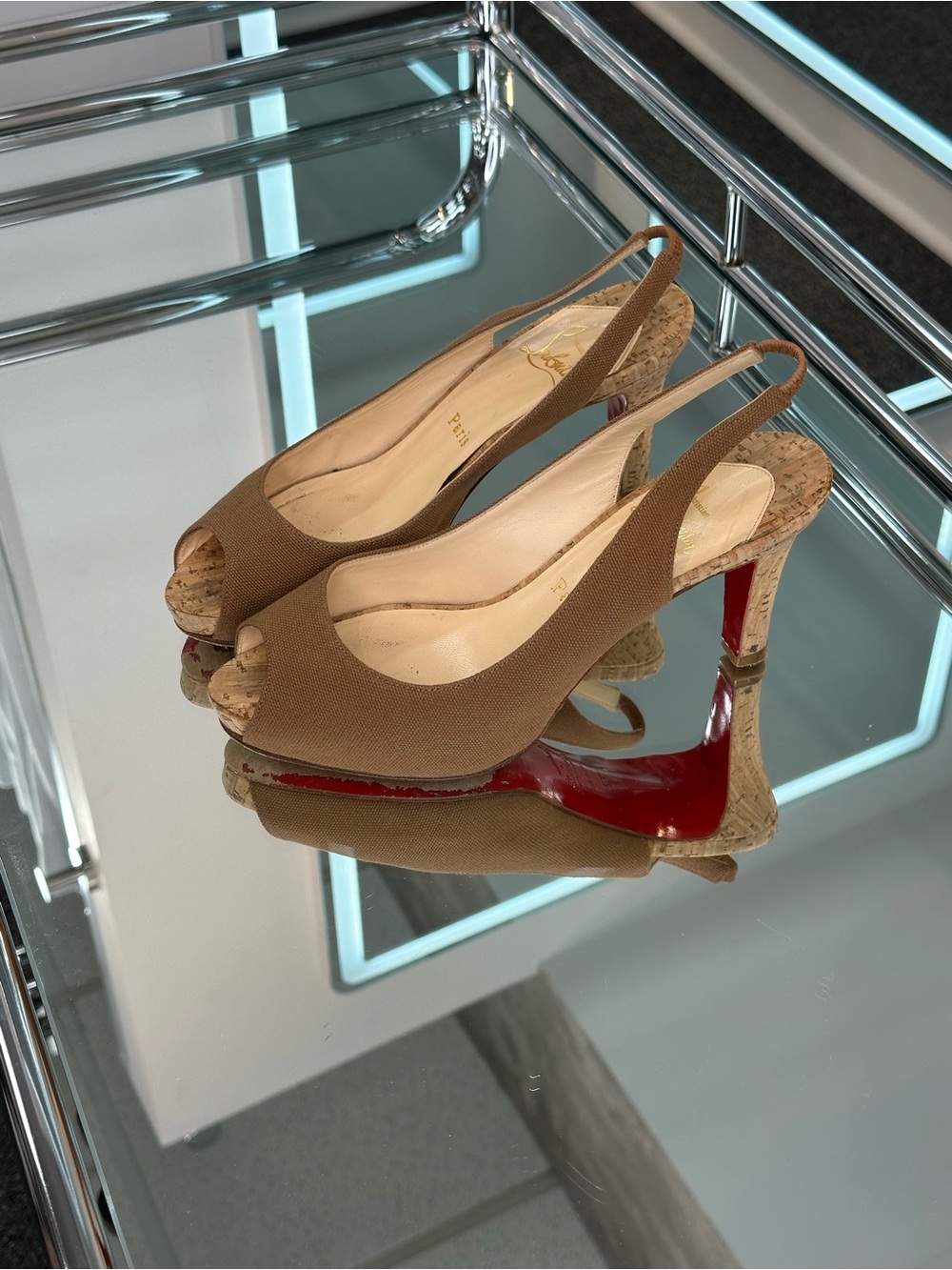 Christian Louboutin peep-toe Slingback pumps